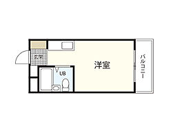 KOI　WEST 2階ワンルームの間取り