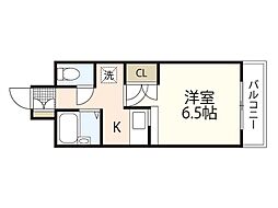 エステートベネフィット5フルタ 2階1Kの間取り