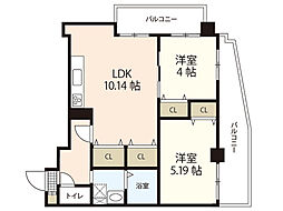 Ａｘｉｓ　Ｂｌｄ 5階2LDKの間取り