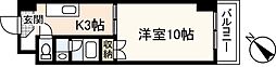 ラフィネ牛田本町 4階1Kの間取り