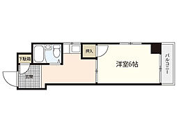 広島電鉄2系統 小網町駅 徒歩2分の賃貸マンション 4階1Kの間取り