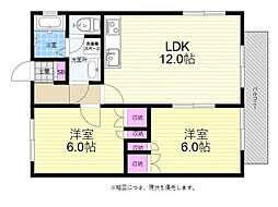エクセレントB棟 2LDKの間取図画像
