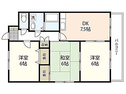 セゾンみのり 3DKの間取図画像