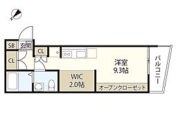 プリマヴェーラ大野Ａｎｎｅｘ 3階ワンルームの間取り