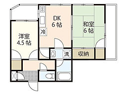 シャルム広本 2DKの間取図画像