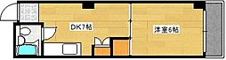WASHU三篠北町ビル 1DKの間取図画像