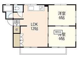 栄能マンション 2LDKの間取図画像