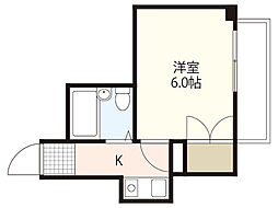 リヴィエラ2 1Kの間取図画像