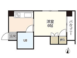 ピュアシティ 1Kの間取図画像