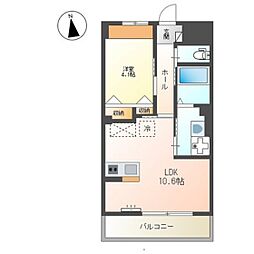 アリエス八本松 1LDKの間取図画像