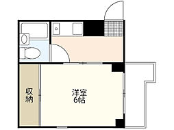 メープルリーフ翠町 ワンルームの間取図画像