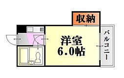ライブコーポ大州 1Kの間取図画像
