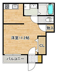 安芸郡海田町新町アパート ワンルームの間取図画像