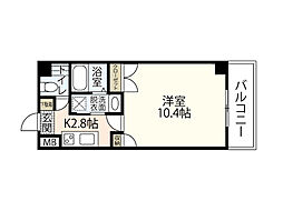 フォレストシティ3 1Kの間取図画像