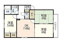 せせらルミナス 3DKの間取図画像