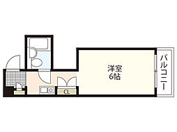 サンシャイン舟入中町 1Kの間取図画像