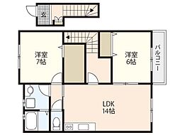 アパート 2SLDKの間取図画像