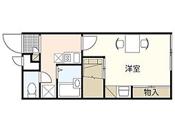 レオパレスアドミラル 1Kの間取図画像