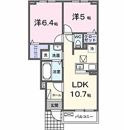 エトワールA 2LDKの間取図画像