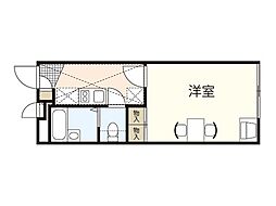 レオパレスベイラドヒウ 1Kの間取図画像