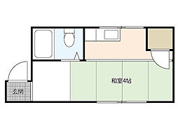 上川アパート 1Kの間取図画像