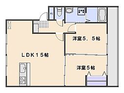 ボイスビル2 2LDKの間取図画像