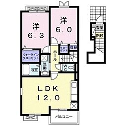 ヴィラセレーナ 2LDKの間取図画像