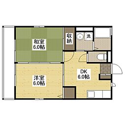 メゾン中村 2DKの間取図画像
