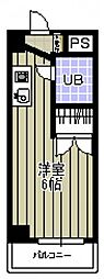 サウスヒルズ ワンルームの間取図画像