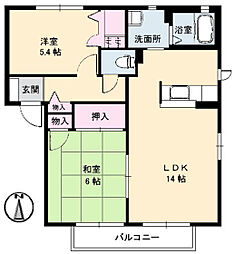 ハーブ上ヶ原2 2LDKの間取図画像