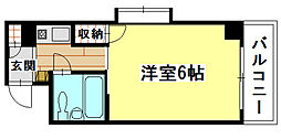 コンフォート翠町 1Kの間取図画像