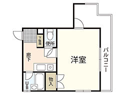 ロジュマン宇品 1Kの間取図画像