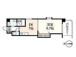 メゾンアンソレイエ 1DKの間取図画像