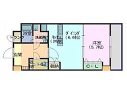 サンフォレスタ七尾 1LDKの間取図画像