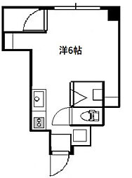 コーポ大原 ワンルームの間取図画像