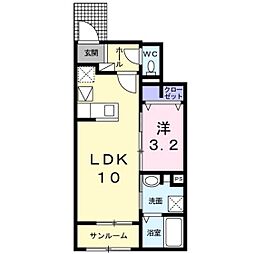 グランツ 1LDKの間取図画像