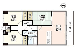 クレセント海老園 3LDKの間取図画像