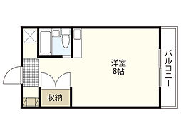 メルクマール宇品 3階ワンルームの間取り