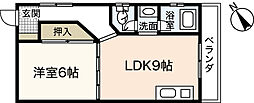 東平塚ビル 1DKの間取図画像