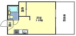 メゾン船田 1Kの間取図画像