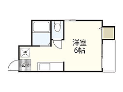 坪井ビル 4階ワンルームの間取り