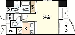 家納喜本川館 9階ワンルームの間取り