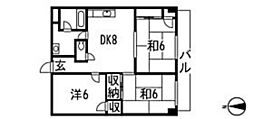 ブランシェ牛田 3DKの間取図画像