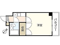 AshiyaVivid府中 3階1Kの間取り