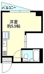 平馬ビル 4階ワンルームの間取り