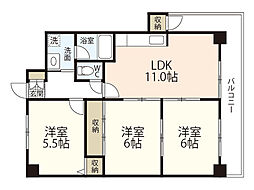 センチュリー世良 4階3LDKの間取り
