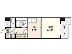 ライオンズマンション海田堀川町 2階1DKの間取り