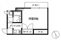 ウェッジコーポ坂田 1Kの間取図画像