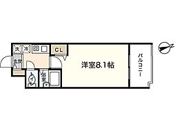 双葉ヒルズ堺町 1Kの間取図画像
