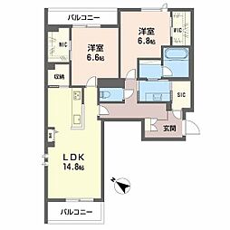 プランドール 2階2LDKの間取り